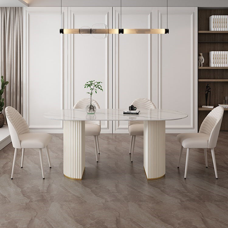 Traditional Luxury Dining Table Sintered Stone Table for Home Clearhalo 'Dining Tables & Seating' 'Dining Tables' 'dining_table' 'furn' 'furn_dining_table' 'Furniture' 'Kitchen & Dining Furniture' 5332215