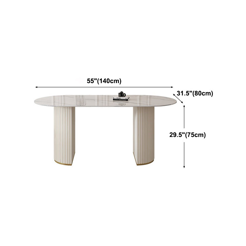 Traditional Luxury Dining Table Sintered Stone Table for Home Clearhalo 'Dining Tables & Seating' 'Dining Tables' 'dining_table' 'furn' 'furn_dining_table' 'Furniture' 'Kitchen & Dining Furniture' 5332220