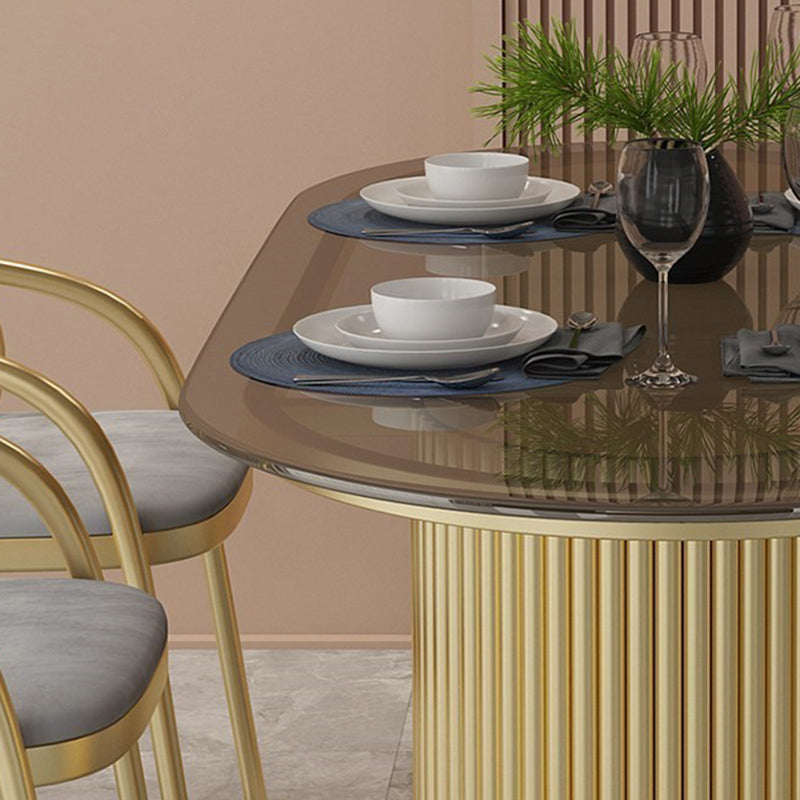 Traditional Luxury Dining Table Oval Double Pedestal Table for Home Clearhalo 'Dining Tables & Seating' 'Dining Tables' 'dining_table' 'furn' 'furn_dining_table' 'Furniture' 'Kitchen & Dining Furniture' 5332269