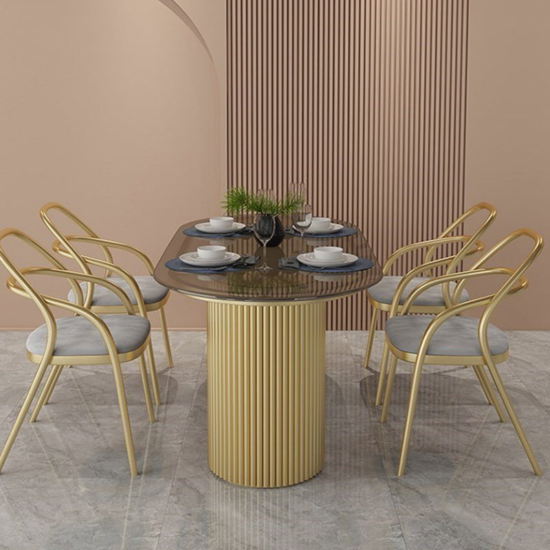 Traditional Luxury Dining Table Oval Double Pedestal Table for Home Clearhalo 'Dining Tables & Seating' 'Dining Tables' 'dining_table' 'furn' 'furn_dining_table' 'Furniture' 'Kitchen & Dining Furniture' 5332272