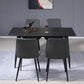 Mesa de comedor rectangular de mármol negro moderno para cocina