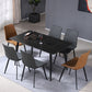 Mesa de comedor rectangular de mármol negro moderno para cocina