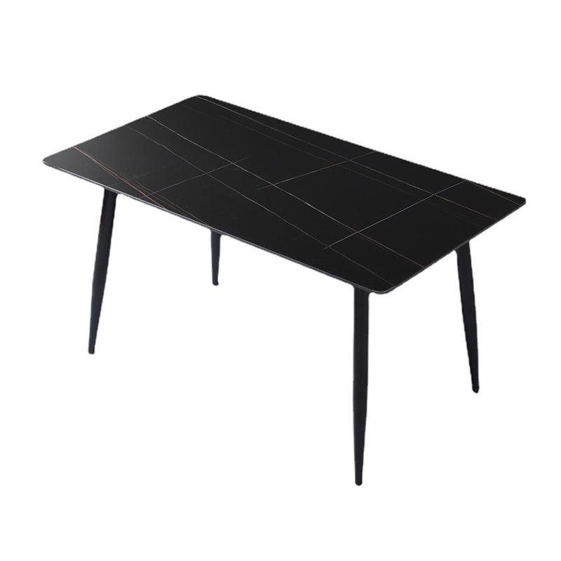 Mesa de comedor rectangular de mármol negro moderno para cocina