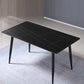 Mesa de comedor rectangular de mármol negro moderno para cocina