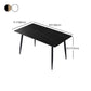 Mesa de comedor rectangular de mármol negro moderno para cocina