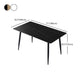 Mesa de comedor rectangular de mármol negro moderno para cocina