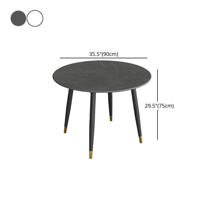 Industrial Style Dining Table Sintered Stone 4 Legs Table for Home