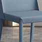 Muebles modernos de silla de comedor de cuero con patas de acero en acabado mate para el hogar