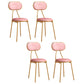 Glam Metal Dining Chairs Open Back Dining Side Furniture in Matte Finish for Home