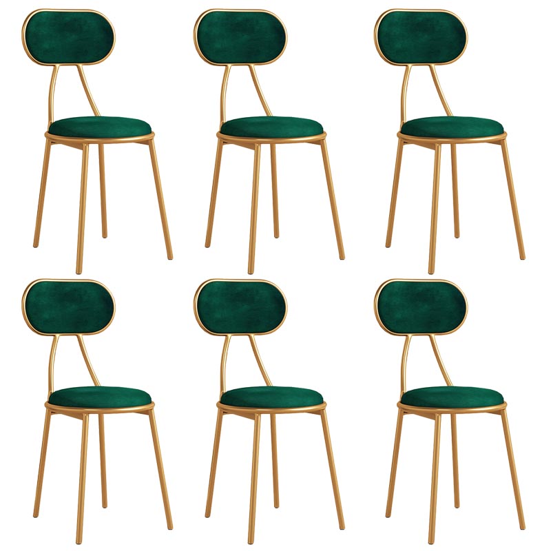 Glam Metal Dining Chairs Open Back Dining Side Furniture in Matte Finish for Home