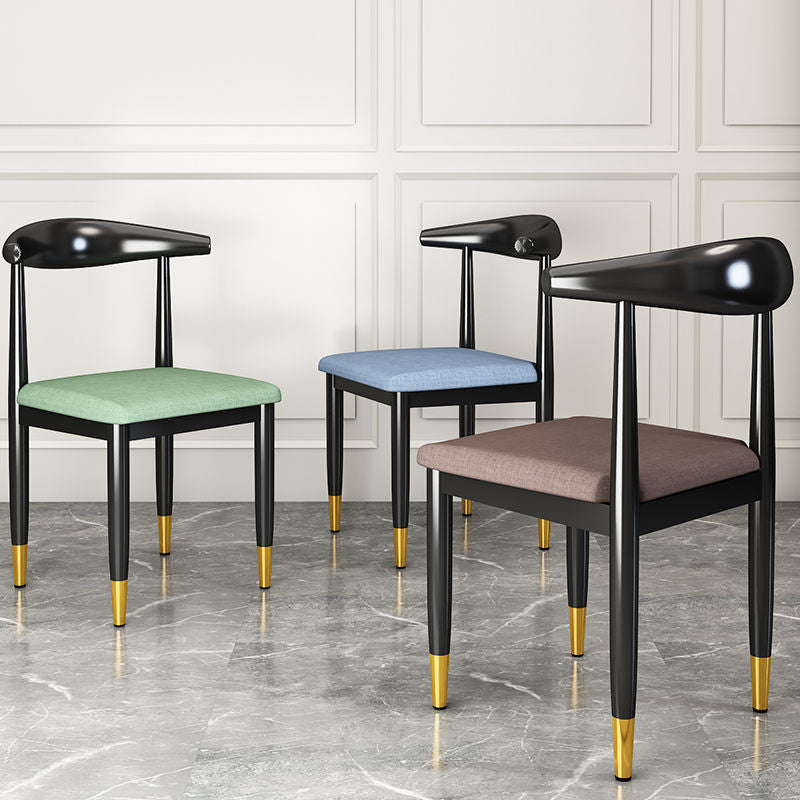 Glam Metal Dining Chairs Open Back Dining Side Furniture in Matte Finish for Indoor Clearhalo 'Dining Chairs' 'Dining Tables & Seating' 'dining_chair' 'furn' 'furn_dining_chair' 'Furniture' 'Kitchen & Dining Furniture' 5332533