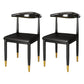 Glam Metal Dining Chairs Open Back Dining Side Furniture in Matte Finish for Indoor Black 2 Piece Set Clearhalo 'Dining Chairs' 'Dining Tables & Seating' 'dining_chair' 'furn' 'furn_dining_chair' 'Furniture' 'Kitchen & Dining Furniture' 5332534