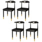 Glam Metal Dining Chairs Open Back Dining Side Furniture in Matte Finish for Indoor Black 4 Piece Set Clearhalo 'Dining Chairs' 'Dining Tables & Seating' 'dining_chair' 'furn' 'furn_dining_chair' 'Furniture' 'Kitchen & Dining Furniture' 5332535