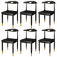 Glam Metal Dining Chairs Open Back Dining Side Furniture in Matte Finish for Indoor Black 6 Piece Set Clearhalo 'Dining Chairs' 'Dining Tables & Seating' 'dining_chair' 'furn' 'furn_dining_chair' 'Furniture' 'Kitchen & Dining Furniture' 5332537