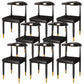 Glam Metal Dining Chairs Open Back Dining Side Furniture in Matte Finish for Indoor Black 8 Piece Set Clearhalo 'Dining Chairs' 'Dining Tables & Seating' 'dining_chair' 'furn' 'furn_dining_chair' 'Furniture' 'Kitchen & Dining Furniture' 5332539