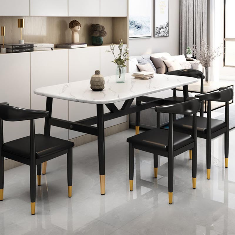 Glam Metal Dining Chairs Open Back Dining Side Furniture in Matte Finish for Indoor Clearhalo 'Dining Chairs' 'Dining Tables & Seating' 'dining_chair' 'furn' 'furn_dining_chair' 'Furniture' 'Kitchen & Dining Furniture' 5332540