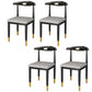 Glam Metal Dining Chairs Open Back Dining Side Furniture in Matte Finish for Indoor Grey 4 Piece Set Clearhalo 'Dining Chairs' 'Dining Tables & Seating' 'dining_chair' 'furn' 'furn_dining_chair' 'Furniture' 'Kitchen & Dining Furniture' 5332543