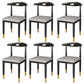 Glam Metal Dining Chairs Open Back Dining Side Furniture in Matte Finish for Indoor Grey 6 Piece Set Clearhalo 'Dining Chairs' 'Dining Tables & Seating' 'dining_chair' 'furn' 'furn_dining_chair' 'Furniture' 'Kitchen & Dining Furniture' 5332545