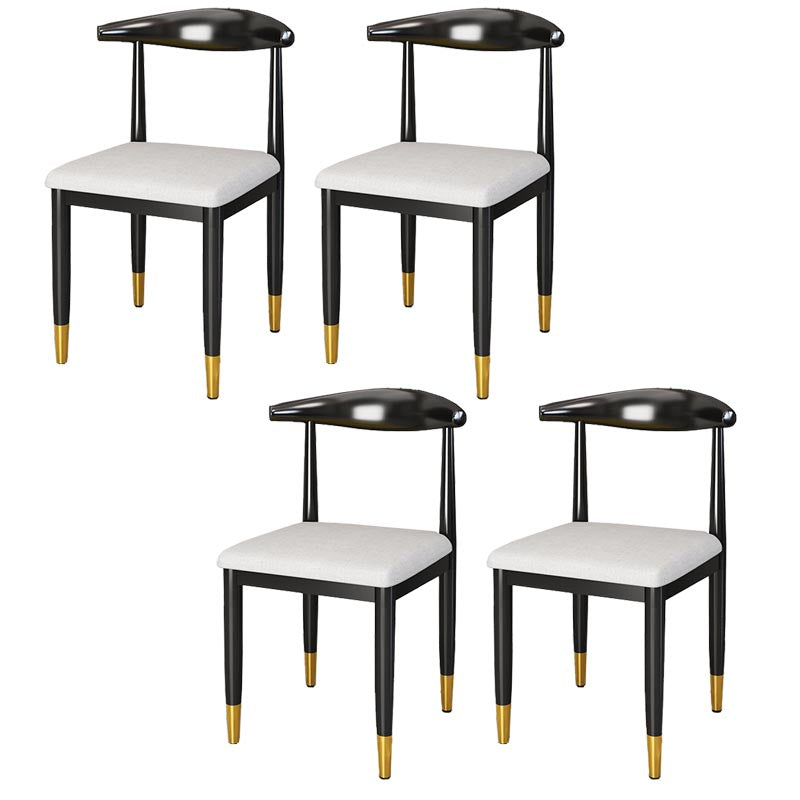 Glam Metal Dining Chairs Open Back Dining Side Furniture in Matte Finish for Indoor Light Gray 4 Piece Set Clearhalo 'Dining Chairs' 'Dining Tables & Seating' 'dining_chair' 'furn' 'furn_dining_chair' 'Furniture' 'Kitchen & Dining Furniture' 5332552