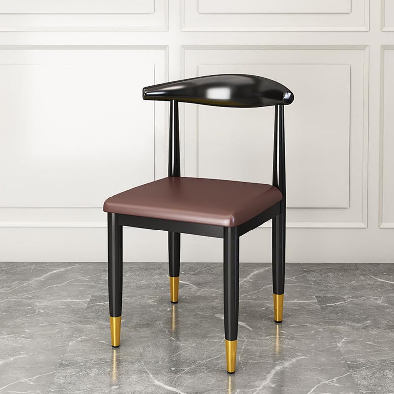 Glam Metal Dining Chairs Open Back Dining Side Furniture in Matte Finish for Indoor Clearhalo 'Dining Chairs' 'Dining Tables & Seating' 'dining_chair' 'furn' 'furn_dining_chair' 'Furniture' 'Kitchen & Dining Furniture' 5332557