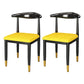 Glam Metal Dining Chairs Open Back Dining Side Furniture in Matte Finish for Indoor Yellow 2 Piece Set Clearhalo 'Dining Chairs' 'Dining Tables & Seating' 'dining_chair' 'furn' 'furn_dining_chair' 'Furniture' 'Kitchen & Dining Furniture' 5332558