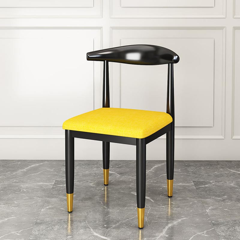 Glam Metal Dining Chairs Open Back Dining Side Furniture in Matte Finish for Indoor Clearhalo 'Dining Chairs' 'Dining Tables & Seating' 'dining_chair' 'furn' 'furn_dining_chair' 'Furniture' 'Kitchen & Dining Furniture' 5332559