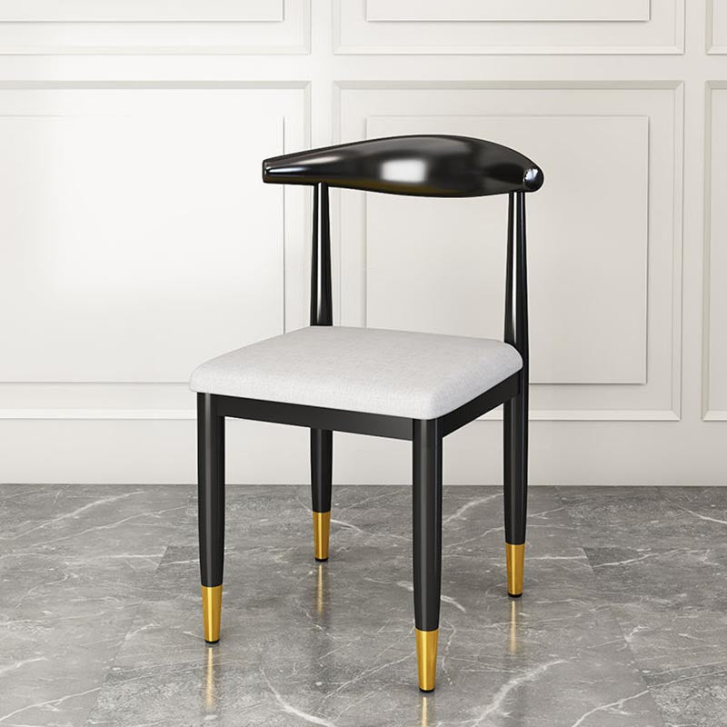 Glam Metal Dining Chairs Open Back Dining Side Furniture in Matte Finish for Indoor Clearhalo 'Dining Chairs' 'Dining Tables & Seating' 'dining_chair' 'furn' 'furn_dining_chair' 'Furniture' 'Kitchen & Dining Furniture' 5332561