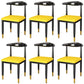 Glam Metal Dining Chairs Open Back Dining Side Furniture in Matte Finish for Indoor Yellow 6 Piece Set Clearhalo 'Dining Chairs' 'Dining Tables & Seating' 'dining_chair' 'furn' 'furn_dining_chair' 'Furniture' 'Kitchen & Dining Furniture' 5332562