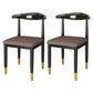 Glam Metal Dining Chairs Open Back Dining Side Furniture in Matte Finish for Indoor Brown 2 Piece Set Clearhalo 'Dining Chairs' 'Dining Tables & Seating' 'dining_chair' 'furn' 'furn_dining_chair' 'Furniture' 'Kitchen & Dining Furniture' 5332568