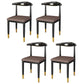 Glam Metal Dining Chairs Open Back Dining Side Furniture in Matte Finish for Indoor Brown 4 Piece Set Clearhalo 'Dining Chairs' 'Dining Tables & Seating' 'dining_chair' 'furn' 'furn_dining_chair' 'Furniture' 'Kitchen & Dining Furniture' 5332569