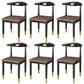 Glam Metal Dining Chairs Open Back Dining Side Furniture in Matte Finish for Indoor Brown 6 Piece Set Clearhalo 'Dining Chairs' 'Dining Tables & Seating' 'dining_chair' 'furn' 'furn_dining_chair' 'Furniture' 'Kitchen & Dining Furniture' 5332570