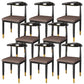 Glam Metal Dining Chairs Open Back Dining Side Furniture in Matte Finish for Indoor Brown 8 Piece Set Clearhalo 'Dining Chairs' 'Dining Tables & Seating' 'dining_chair' 'furn' 'furn_dining_chair' 'Furniture' 'Kitchen & Dining Furniture' 5332571