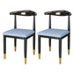Glam Metal Dining Chairs Open Back Dining Side Furniture in Matte Finish for Indoor Blue 2 Piece Set Clearhalo 'Dining Chairs' 'Dining Tables & Seating' 'dining_chair' 'furn' 'furn_dining_chair' 'Furniture' 'Kitchen & Dining Furniture' 5332572