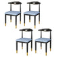 Glam Metal Dining Chairs Open Back Dining Side Furniture in Matte Finish for Indoor Blue 4 Piece Set Clearhalo 'Dining Chairs' 'Dining Tables & Seating' 'dining_chair' 'furn' 'furn_dining_chair' 'Furniture' 'Kitchen & Dining Furniture' 5332573