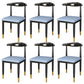 Glam Metal Dining Chairs Open Back Dining Side Furniture in Matte Finish for Indoor Blue 6 Piece Set Clearhalo 'Dining Chairs' 'Dining Tables & Seating' 'dining_chair' 'furn' 'furn_dining_chair' 'Furniture' 'Kitchen & Dining Furniture' 5332574