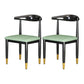 Glam Metal Dining Chairs Open Back Dining Side Furniture in Matte Finish for Indoor Green 2 Piece Set Clearhalo 'Dining Chairs' 'Dining Tables & Seating' 'dining_chair' 'furn' 'furn_dining_chair' 'Furniture' 'Kitchen & Dining Furniture' 5332576