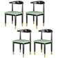 Glam Metal Dining Chairs Open Back Dining Side Furniture in Matte Finish for Indoor Green 4 Piece Set Clearhalo 'Dining Chairs' 'Dining Tables & Seating' 'dining_chair' 'furn' 'furn_dining_chair' 'Furniture' 'Kitchen & Dining Furniture' 5332577