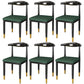 Glam Metal Dining Chairs Open Back Dining Side Furniture in Matte Finish for Indoor Dark Green 6 Piece Set Clearhalo 'Dining Chairs' 'Dining Tables & Seating' 'dining_chair' 'furn' 'furn_dining_chair' 'Furniture' 'Kitchen & Dining Furniture' 5332582