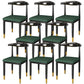 Glam Metal Dining Chairs Open Back Dining Side Furniture in Matte Finish for Indoor Dark Green 8 Piece Set Clearhalo 'Dining Chairs' 'Dining Tables & Seating' 'dining_chair' 'furn' 'furn_dining_chair' 'Furniture' 'Kitchen & Dining Furniture' 5332583