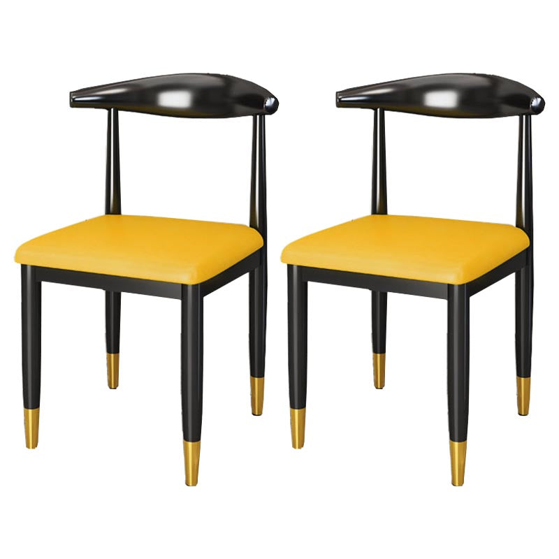 Glam Metal Dining Chairs Open Back Dining Side Furniture in Matte Finish for Indoor Ginger 2 Piece Set Clearhalo 'Dining Chairs' 'Dining Tables & Seating' 'dining_chair' 'furn' 'furn_dining_chair' 'Furniture' 'Kitchen & Dining Furniture' 5332584
