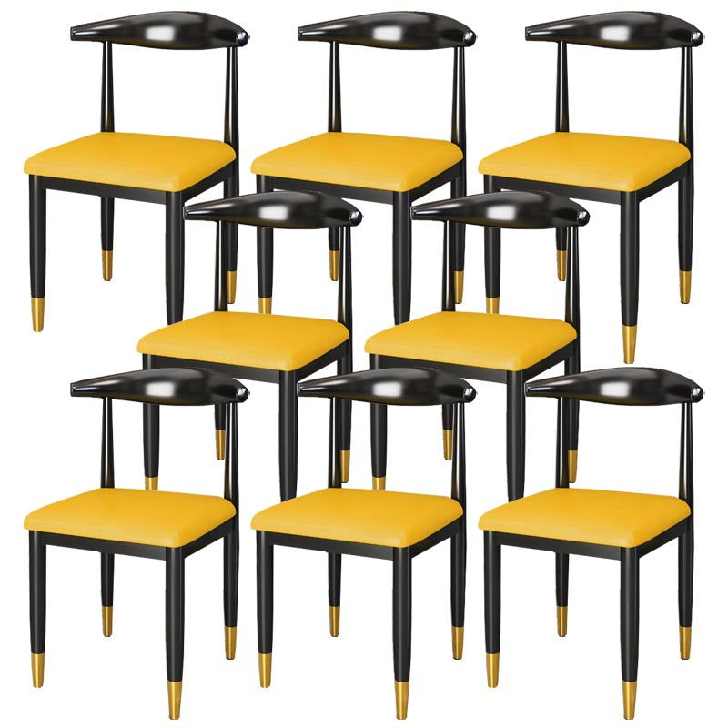 Glam Metal Dining Chairs Open Back Dining Side Furniture in Matte Finish for Indoor Ginger 8 Piece Set Clearhalo 'Dining Chairs' 'Dining Tables & Seating' 'dining_chair' 'furn' 'furn_dining_chair' 'Furniture' 'Kitchen & Dining Furniture' 5332587