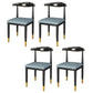 Glam Metal Dining Chairs Open Back Dining Side Furniture in Matte Finish for Indoor Dark Blue 4 Piece Set Clearhalo 'Dining Chairs' 'Dining Tables & Seating' 'dining_chair' 'furn' 'furn_dining_chair' 'Furniture' 'Kitchen & Dining Furniture' 5332589