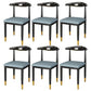 Glam Metal Dining Chairs Open Back Dining Side Furniture in Matte Finish for Indoor Dark Blue 6 Piece Set Clearhalo 'Dining Chairs' 'Dining Tables & Seating' 'dining_chair' 'furn' 'furn_dining_chair' 'Furniture' 'Kitchen & Dining Furniture' 5332590