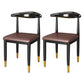Glam Metal Dining Chairs Open Back Dining Side Furniture in Matte Finish for Indoor Dark Brown 2 Piece Set Clearhalo 'Dining Chairs' 'Dining Tables & Seating' 'dining_chair' 'furn' 'furn_dining_chair' 'Furniture' 'Kitchen & Dining Furniture' 5332592