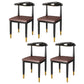 Glam Metal Dining Chairs Open Back Dining Side Furniture in Matte Finish for Indoor Dark Brown 4 Piece Set Clearhalo 'Dining Chairs' 'Dining Tables & Seating' 'dining_chair' 'furn' 'furn_dining_chair' 'Furniture' 'Kitchen & Dining Furniture' 5332593