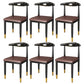 Glam Metal Dining Chairs Open Back Dining Side Furniture in Matte Finish for Indoor Dark Brown 6 Piece Set Clearhalo 'Dining Chairs' 'Dining Tables & Seating' 'dining_chair' 'furn' 'furn_dining_chair' 'Furniture' 'Kitchen & Dining Furniture' 5332594