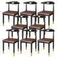 Glam Metal Dining Chairs Open Back Dining Side Furniture in Matte Finish for Indoor Dark Brown 8 Piece Set Clearhalo 'Dining Chairs' 'Dining Tables & Seating' 'dining_chair' 'furn' 'furn_dining_chair' 'Furniture' 'Kitchen & Dining Furniture' 5332595