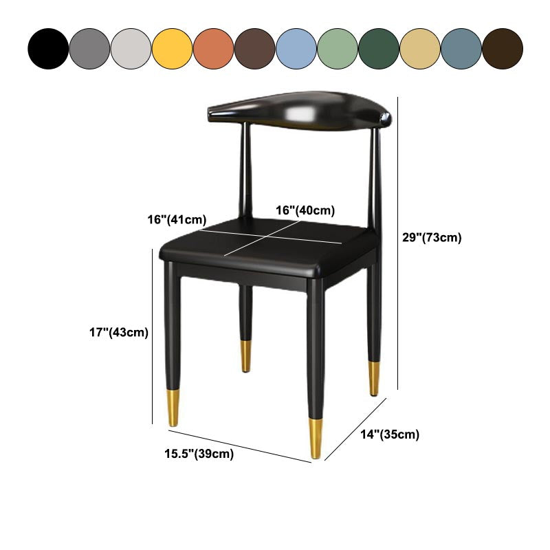 Glam Metal Dining Chairs Open Back Dining Side Furniture in Matte Finish for Indoor Clearhalo 'Dining Chairs' 'Dining Tables & Seating' 'dining_chair' 'furn' 'furn_dining_chair' 'Furniture' 'Kitchen & Dining Furniture' 5332596