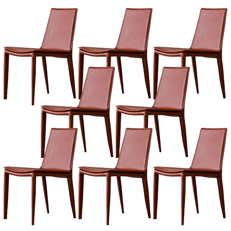 Silla de silla de comedor de cuero moderna en acabado mate para interiores