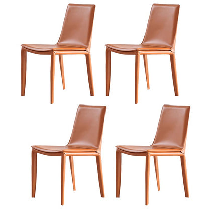 Silla de silla de comedor de cuero moderna en acabado mate para interiores